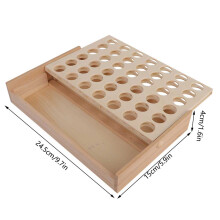 Holz-Damespiel-Set, Brett 24,5 x 15 x 4 cm, 42 Rot/Blau