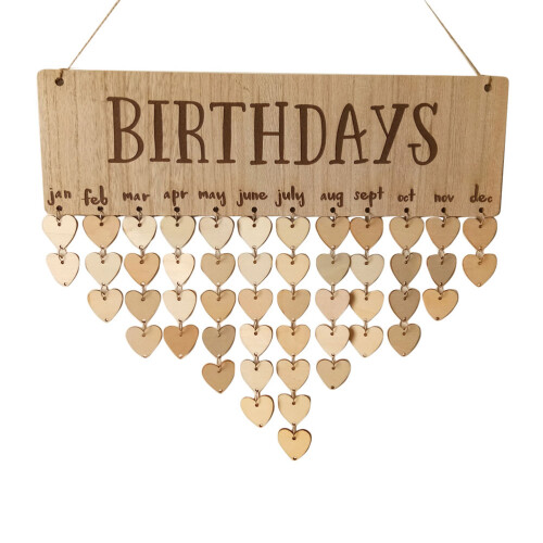 Birthdays Letters Diy Träkalender Påminnelsebräde Hängande
