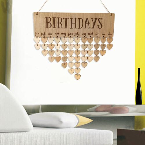Birthdays Letters Diy Träkalender Påminnelsebräde Hängande 1