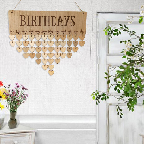 Birthdays Letters Diy Träkalender Påminnelsebräde Hängande 2
