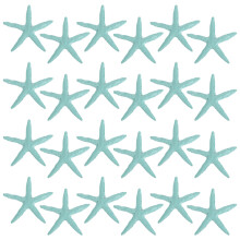 24Pcs Blue Resin Sea Star Miniatures for Creative Fish Tank Decoration