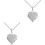 2St Hållbart Silver Halsband Kvinnor Hjärtformat Mode Nyckelben 4