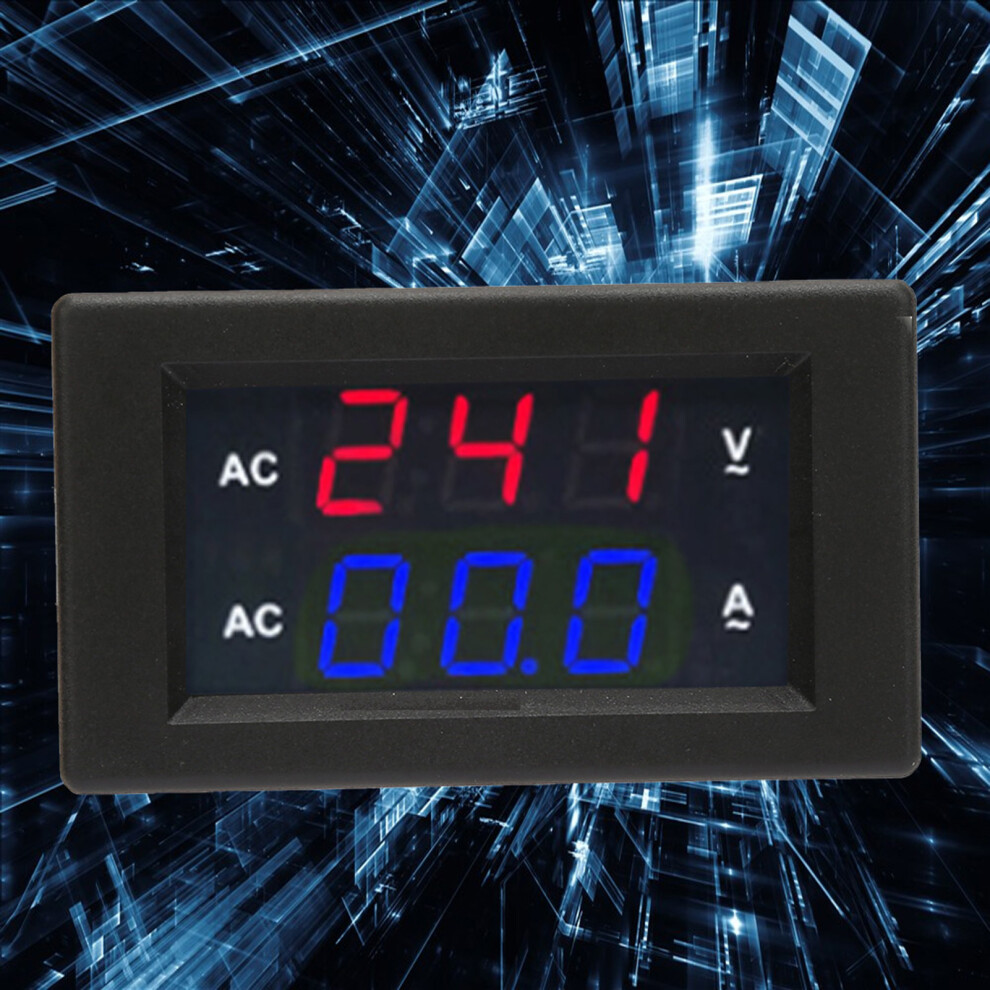 Ac Volt & Amp Meter Digital Led Display 100-300V & 0-50A Red Blue 3111363374114