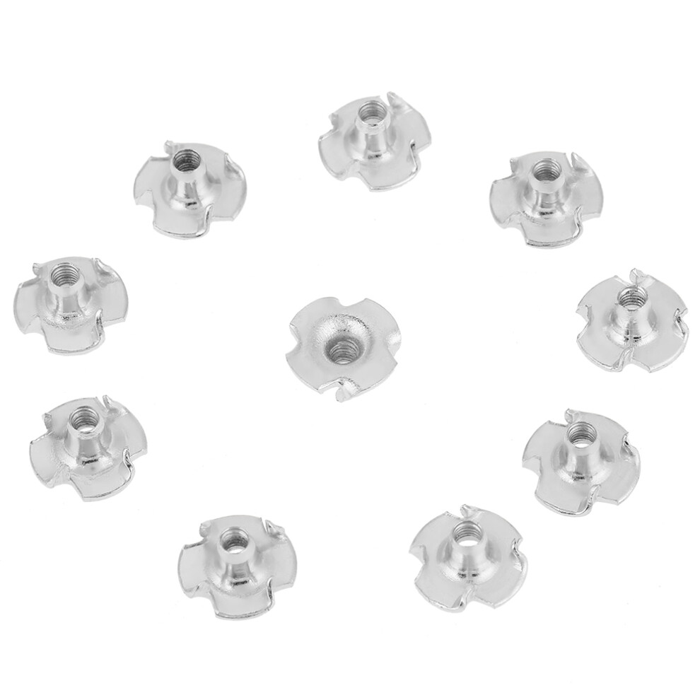 M5 Zinc Coated Carbon Steel 4-Pronged T Nuts - 100Pcs Anti-Rust 7901363374216