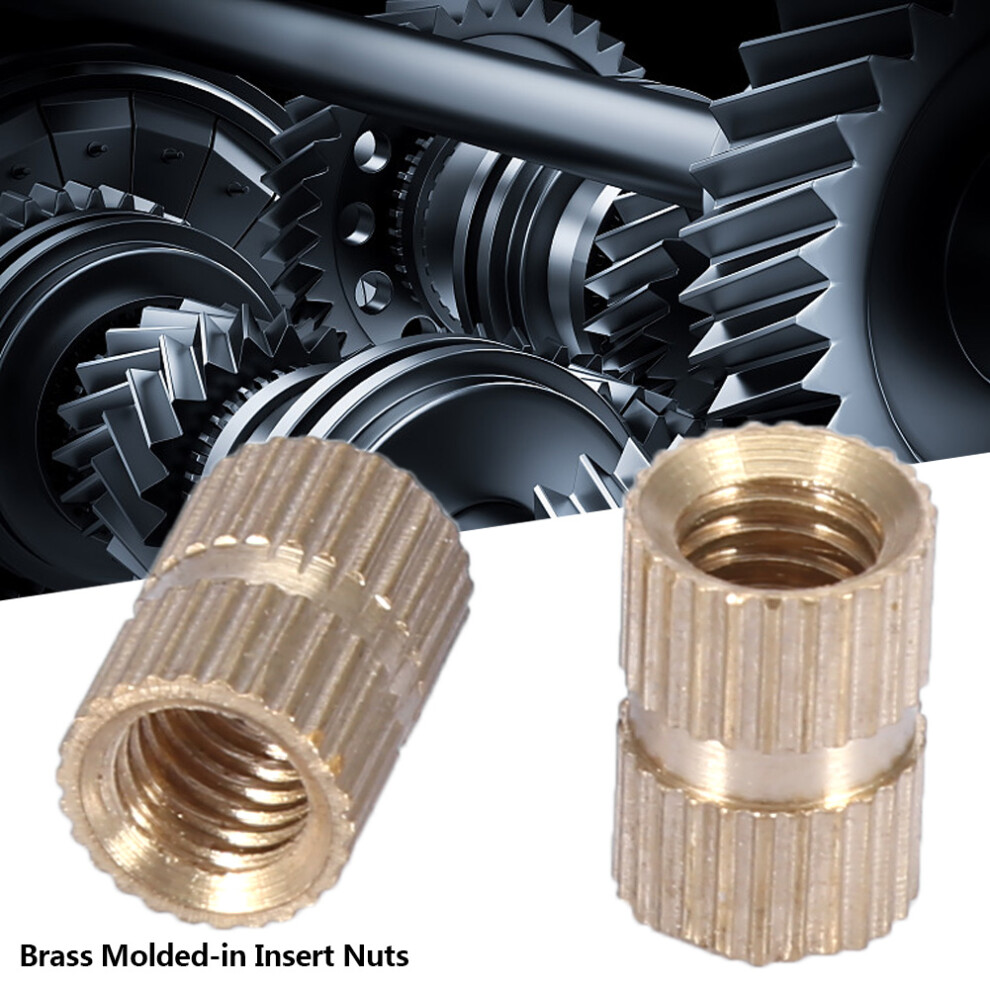 M6 Brass Knurled Round Insert Nut 10Pcs Embedded In Mold For Assemblies 4311363375558