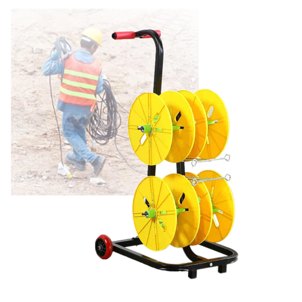 Wire Spool Cart Cord Reel Organizer With Handles And Wheels For Ropes Paracord Heavy Duty Cable Caddy Rack 90X42x49 Cm 9105992302987