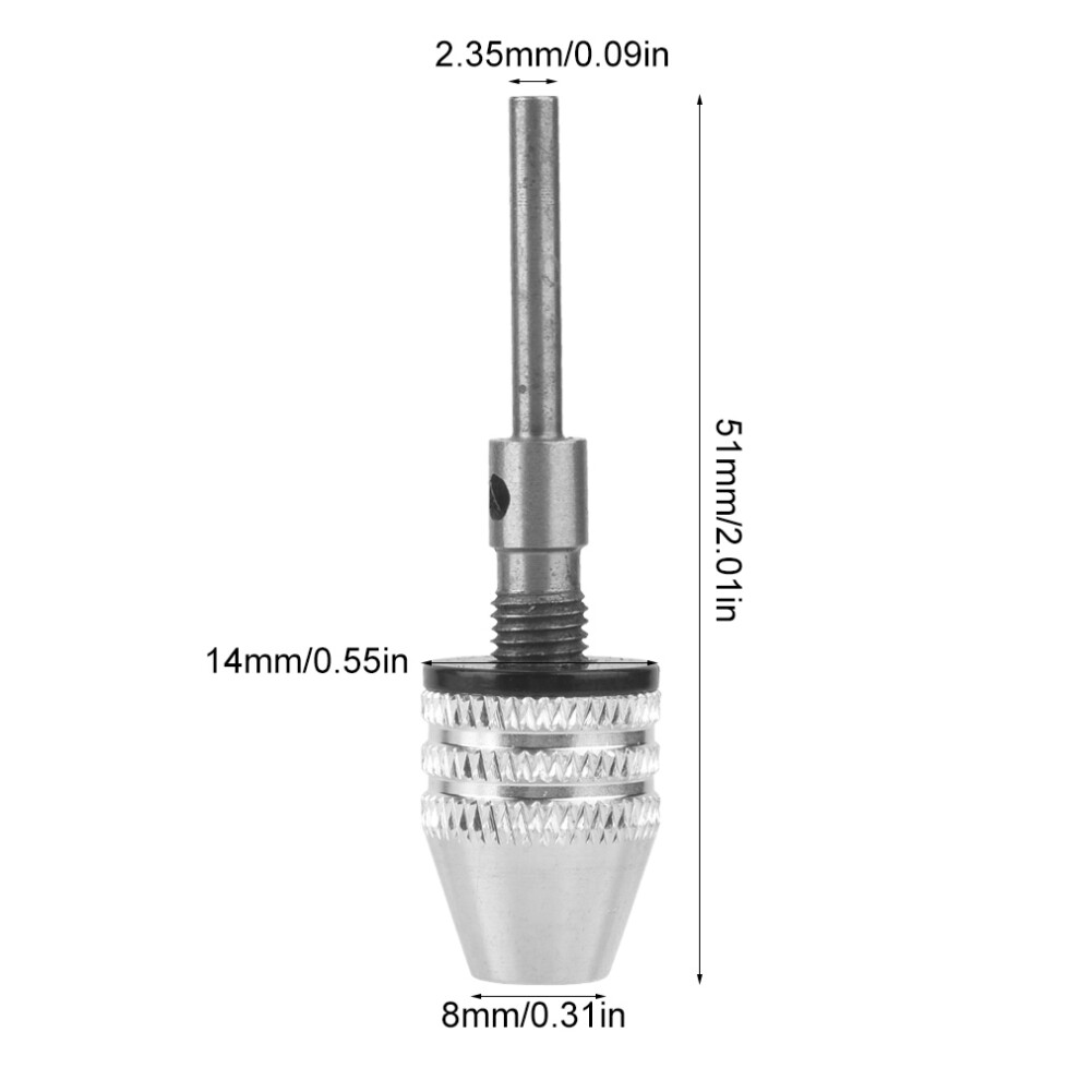0.3-3.4Mm Keyless Drill Chuck 2.35Mm Round Shank Adapter 3341363374368