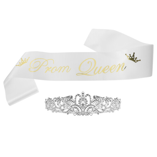 2St Vit Graduation Crown Prom Queen Satin Sash