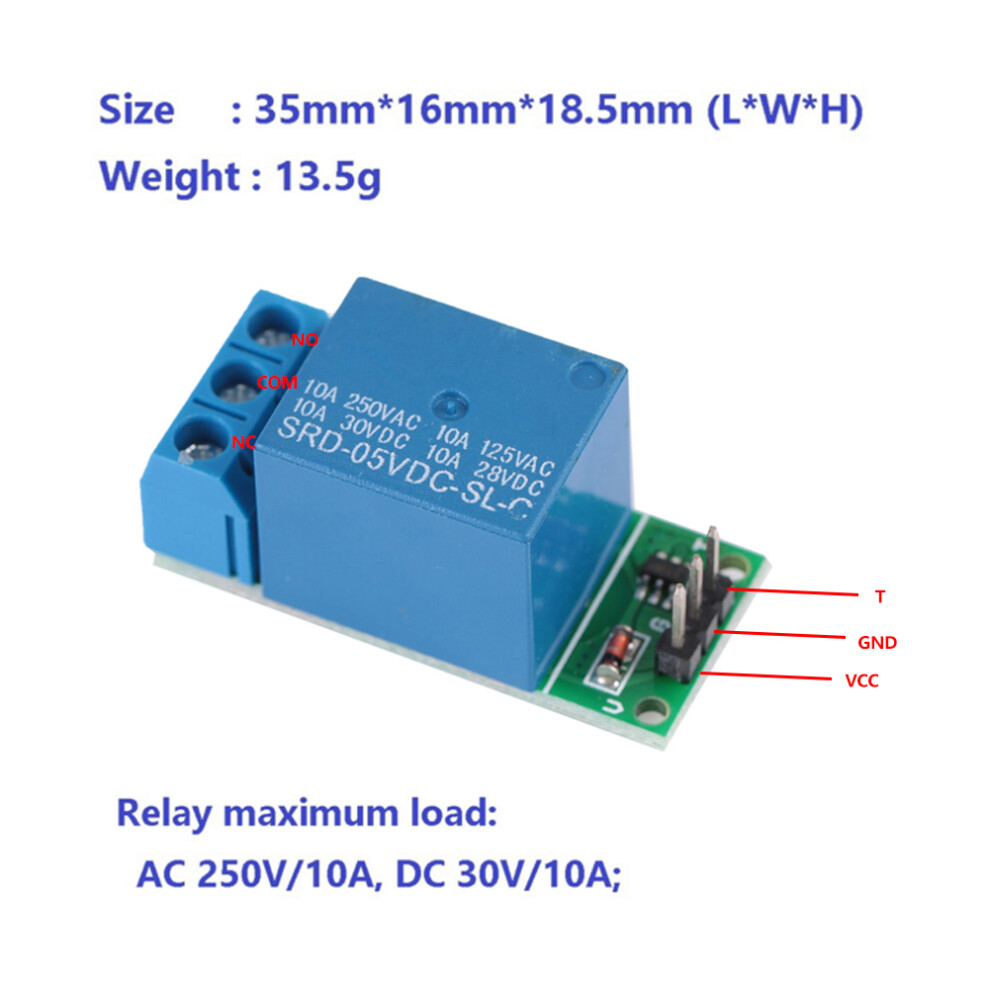 Low Pulse Trigger Dc5v 1 Ch Bistable Relay Module Self-Locking Flip Flop Switch 9431363376821