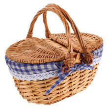Vävd Picknickkorg Lock – Dubbelhandskakad Rattan För Utflykter