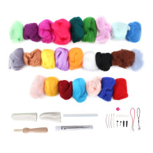 Needle Felting Wool Kit with 25 Colors for DIY Wool Crafts Beginners