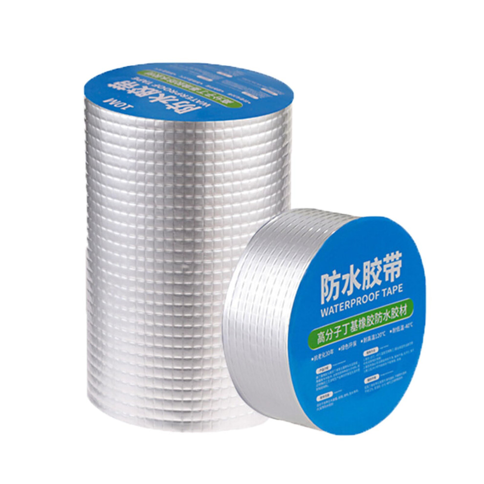 Butyl Tape Waterproof Butyl Rubber Foil Tape 5M X 10Cm X 1Mm Sealant Tape For Roof Crack And Gutter Silver 9105992302482
