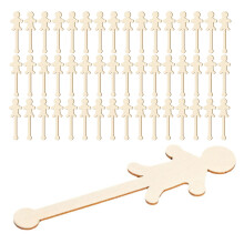 100Pcs Träkonstpinnar För Barn – Människofomade För Målning