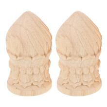 2St Rundade Träsnodda Trappstolpar För Inomhusbruk Beige Design