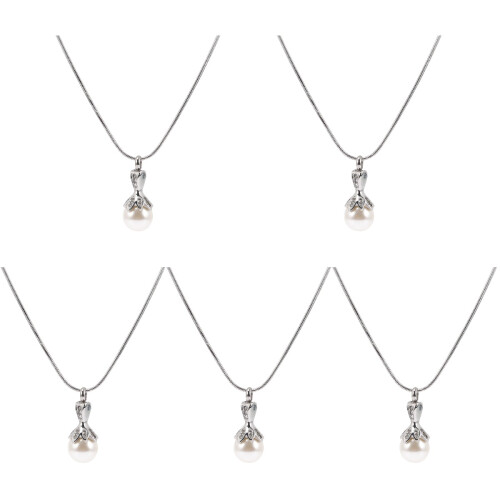 5St Silver Pergament Halsband Urnsmycke För 1