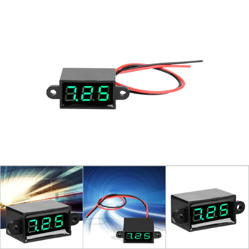 Digital Voltage Meter 0.28'' Waterproof 3.0-30V Two Wire LED Display Green 2