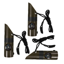 3Pcs Flerfunktionell Nödpeepa För Camping Ficklampa, Kompass