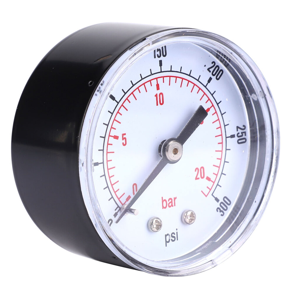 Premium Pressure Gauge 50Mm Dial 1/8 Bspt Back For Air Water Oil Gas 0-300 Psi 4661363380046