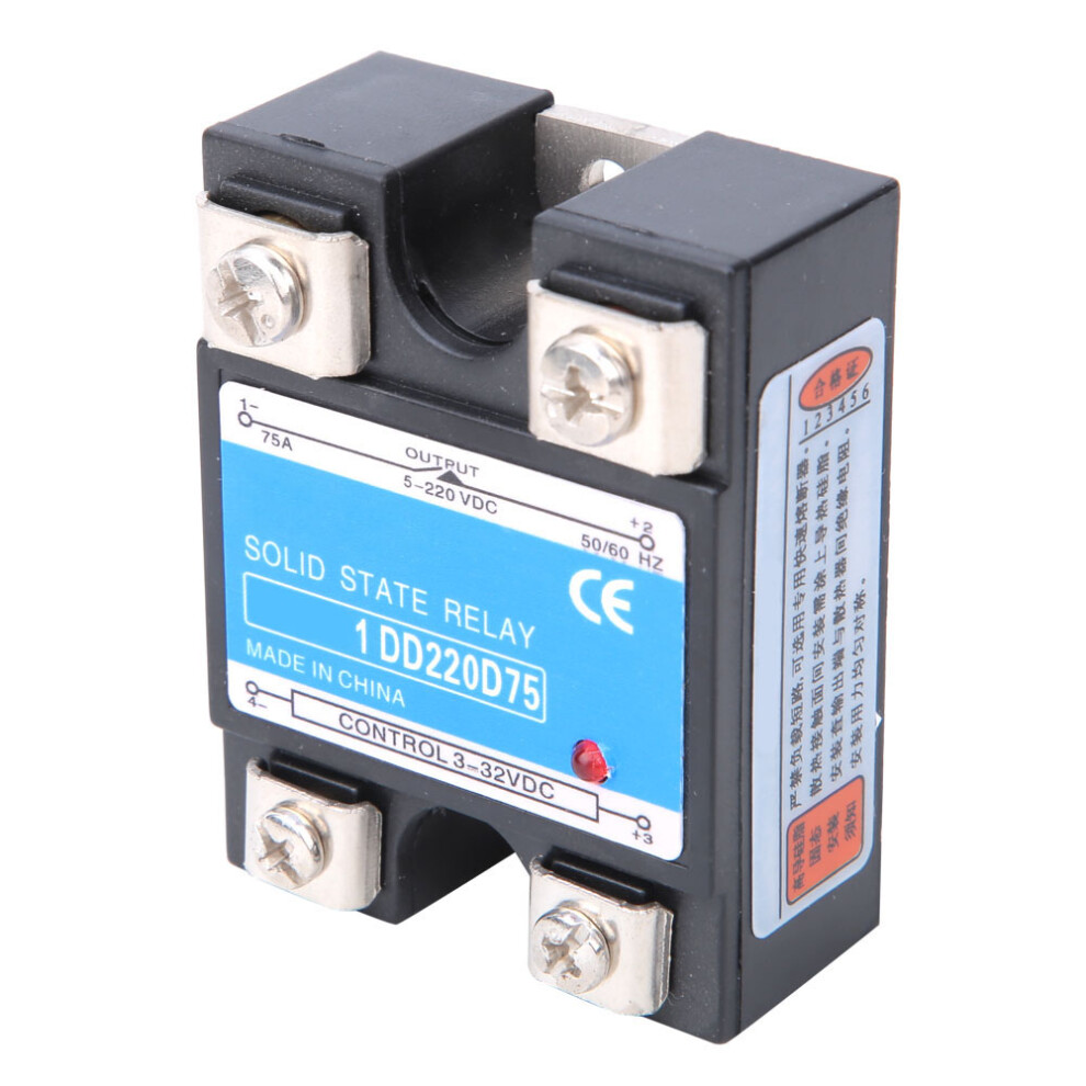 Led Indicator Dc-Dc Solid State Relay 75A 3-32V Input 220V Load 6931363380727