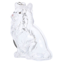 Cat Hair Keepsake Nyckelring: Transparent I Kattform För Hår