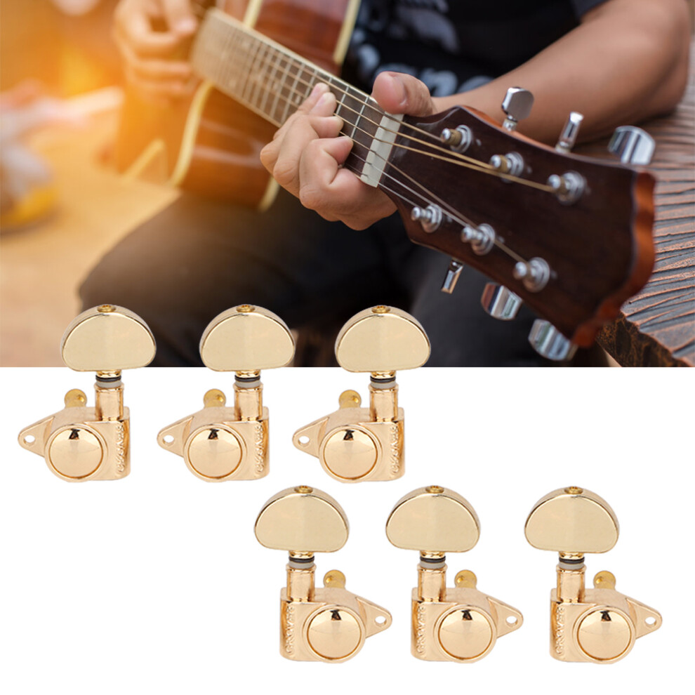 Plated Guitar Tuning Pegs Tuners Keys 6 Sets Accessories Gold