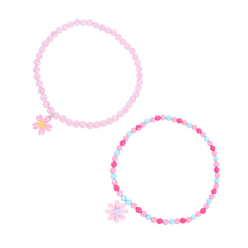 Två Akryl Halsband Pärlor Blommor För Barn
