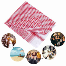 Rotes kariertes Polyester-Kopftuch 140x140 cm