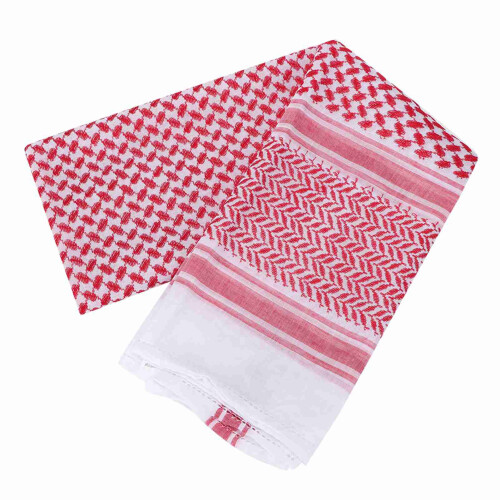 Rotes kariertes Polyester-Kopftuch 140x140 cm 2