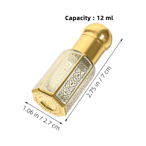 4St Läcksäkra Guldglasflaskor Med Pipett För Parfym & Aromaterapi 2