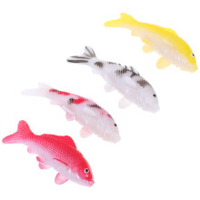 4St Mini Guldfisk Modell PVC Naturtrogen Små Fiskfigurer