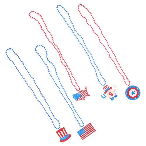 5St 4 Patriotiska Pärlhalsband För