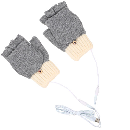 3 Par Halvfingerade Termiska Handskar Usb-uppvärmning
