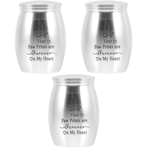 3St Pet Ashes Urn Silver Rostfritt Tank Enkel 2