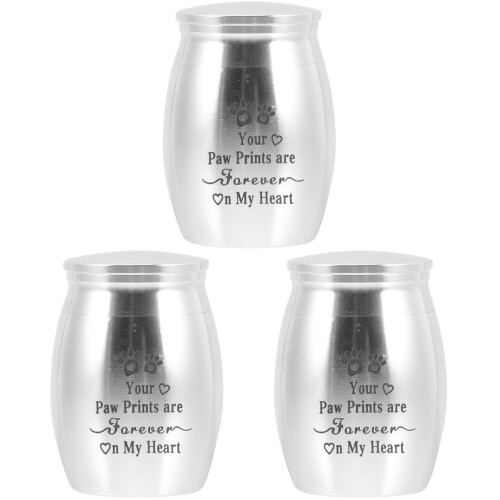 3St Pet Ashes Urn Silver Rostfritt Tank Enkel 1