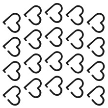 20Pcs Akryl Hjärtformade Dryckesmarkörer Svart