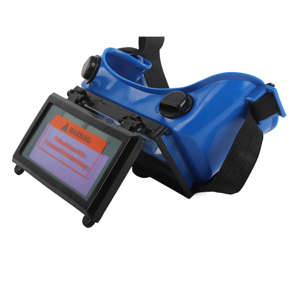 Solar Auto Darkening Welding Goggles Blue, Adjustable Shade, Uv/Ir Protection 8481363386116