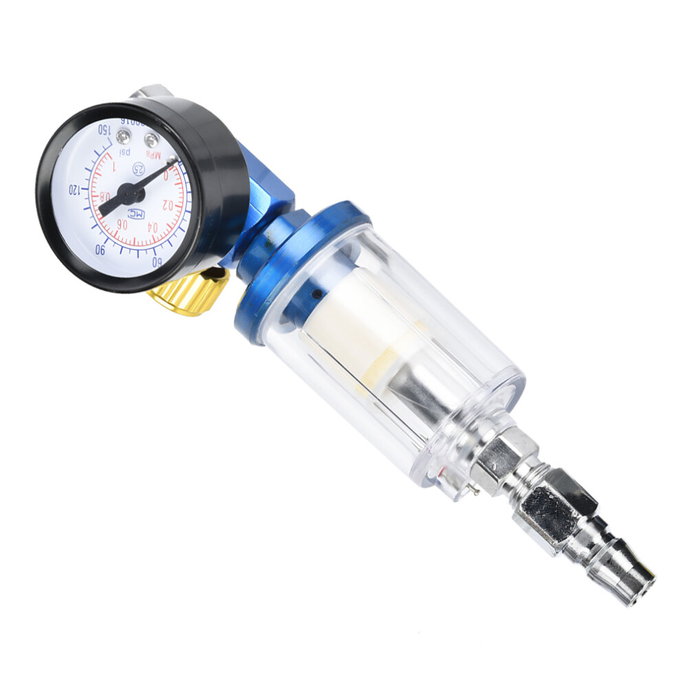 1/4in Air Inlet Pressure Regulator & Water Oil Filter for Spray Gun