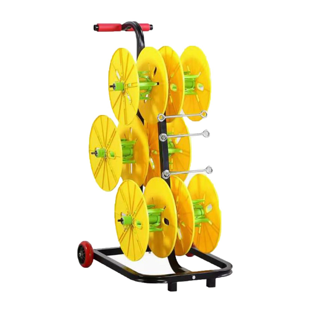 Wire Spool Rack Spool Dispenser With Pulley And Handle Heavyduty Wire Rack Cable Storage 49X47x90 Cm Black Yellow 9105992304981