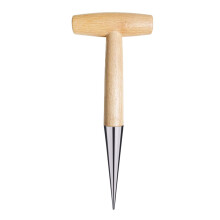 Dibber Garden Hand Tool, Lightweight Traditional WoodenHandle Dibber for Seed and Bulb Planting