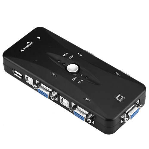 VGA-kompatibler USB 2.0 KVM-Switch, 2- oder 4-Anschlüsse, Manueller Videoaustausch, Einfache Einrichtung