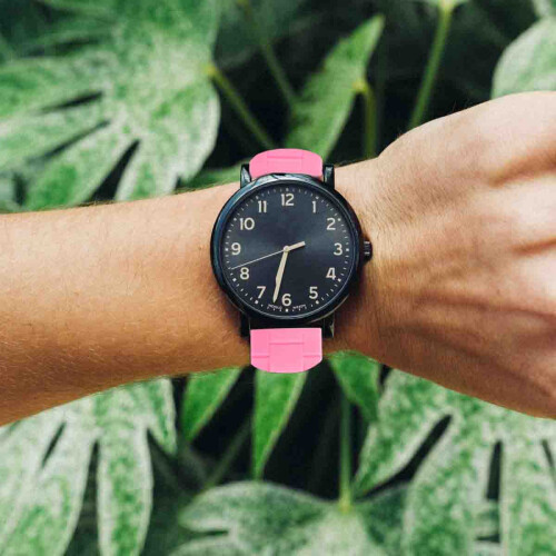 1 St 16 Mm Silikon Byte Vristband Band Rosa 1
