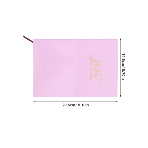 Weekly Planner Notebook: A5 2026 Årlig Planerare Pu-Läderfodral 2