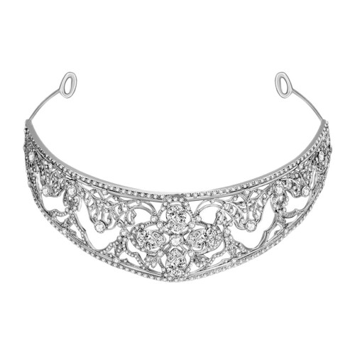 Hochzeit Haarschmuck Silberner Brautkranz Mit Strasssteinen 2