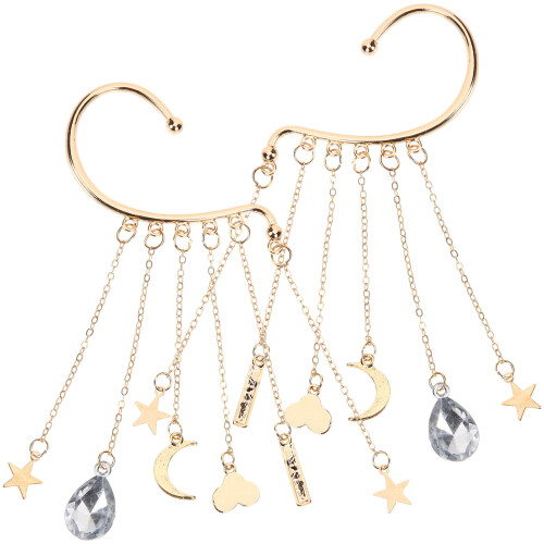 10 Delar Tassel Bone Clip Måne Örhängesklämma