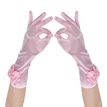 Florgirls Handskar Barn Slips För Bröllop Kvällsgala Storlek L Rosa