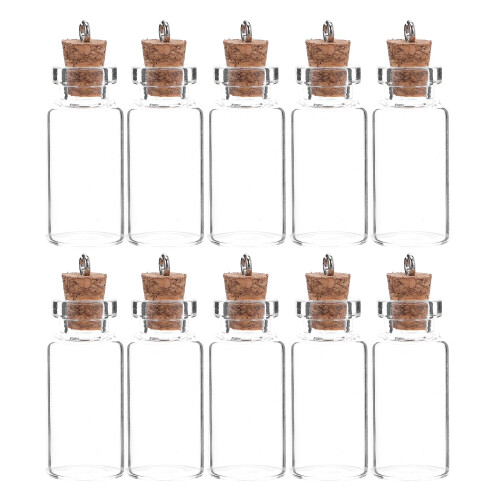 20 St Mini Glasflaskor Med Korklock För DIY Önskeflaskor