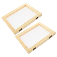 2St Handgjorda Träskärmar I Beige Pine För Barn DIY Papperspyssel
