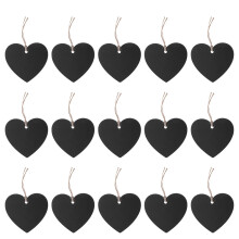 15Pcs Hängande : Hjärtformade Träskyltar Hängsnöre