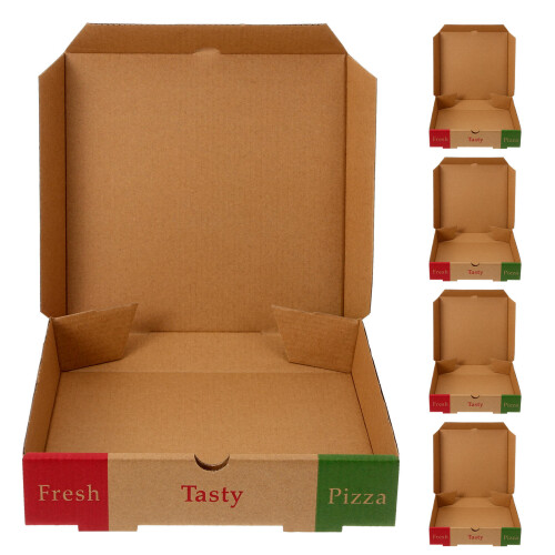 5St 8 Vikbara Pappslagade Pizzalådor För Matförpackningar