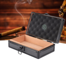 Aluminium Zedernholz-Humidor 20x13.2x6.2cm Schwarz 10 Zigaretten